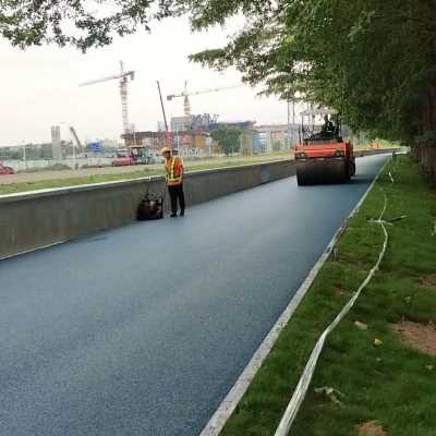 人行道路 公园跑道彩色沥青施工 东莞市彩色沥青道路摊铺及测量