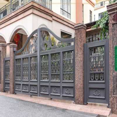 沧州海兴县小区隔离栏 庭院铝艺大门制造厂家