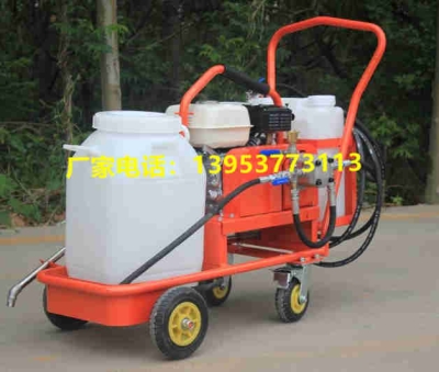 荆州市手持式汽油动力喷洒机40L沥青汽油洒布机机场路面翻新喷洒车