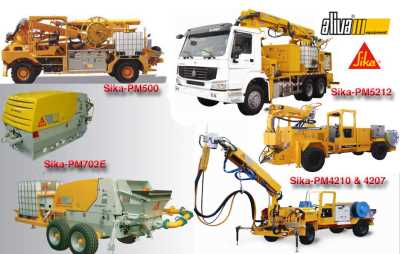 putzmeister SPM500PC、麦斯特MEYCO Potenza、挪曼尔特normet湿喷机