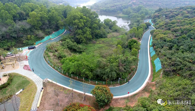 深圳龙华环城绿道大水坑段彩色透水沥青路面工程 中国沥青网，sinoasphalt.com