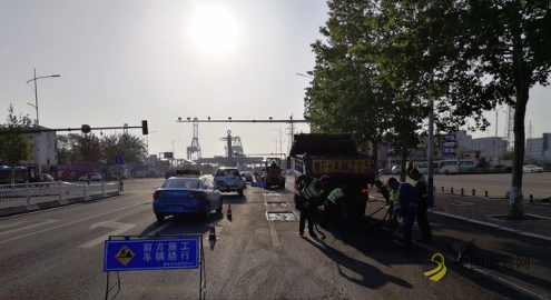 烟台市政道路维修进行中,目前已修沥青道路4.3万平米 沥青网，sinoasphalt.com