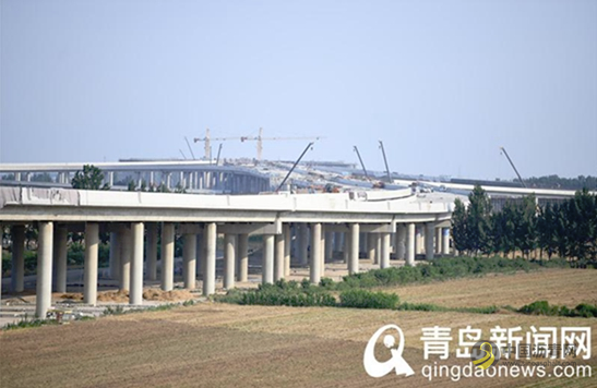探访青岛新机场高速北线 架梁进入尾声沥青开铺 沥青网，sinoasphalt.com