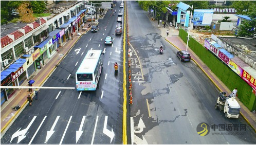 益阳康富北路西幅路面完成提质改造 允许车辆由南往北单向通行 沥青网,sinoasphalt.com