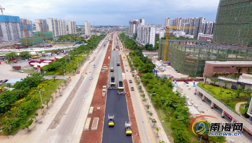 海口椰海大道沥青摊铺首次应用橡胶沥青应力吸收层 沥青网，sinoasphalt.com