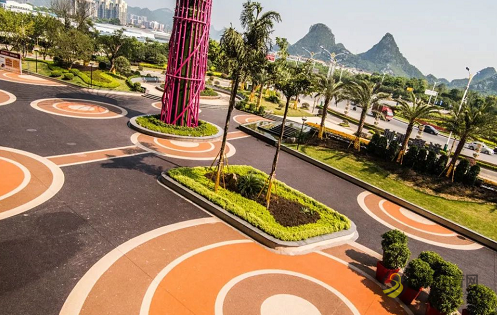 彩色混凝土与沥青的区别与施工 沥青网，sinoasphalt.com