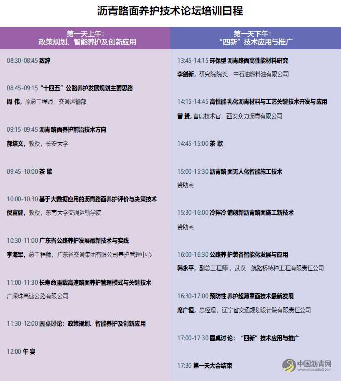 2021第六届沥青路面养护技术论坛 沥青网，sinoasphalt.com