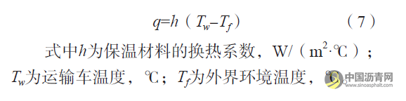 沥青混合料运输车保温层确定方法与散热对比研究 沥青网，sinoasphalt.com